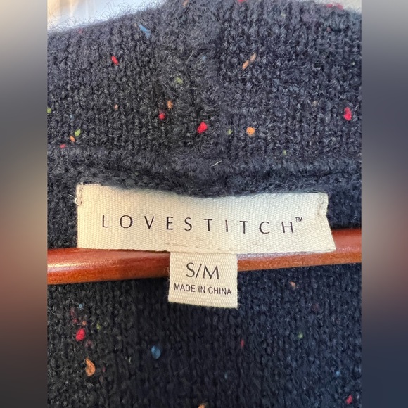 Navy Speckled Confetti Coatigan by Lovestitch S/M - Picture 7 of 8